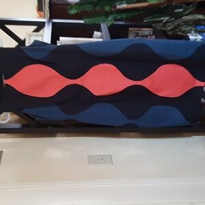 Marimekko Black/Coral/Blue Sleeveless Dress Sz 8 (EUR 40)
